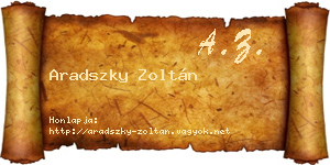 Aradszky Zoltán névjegykártya