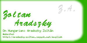 zoltan aradszky business card